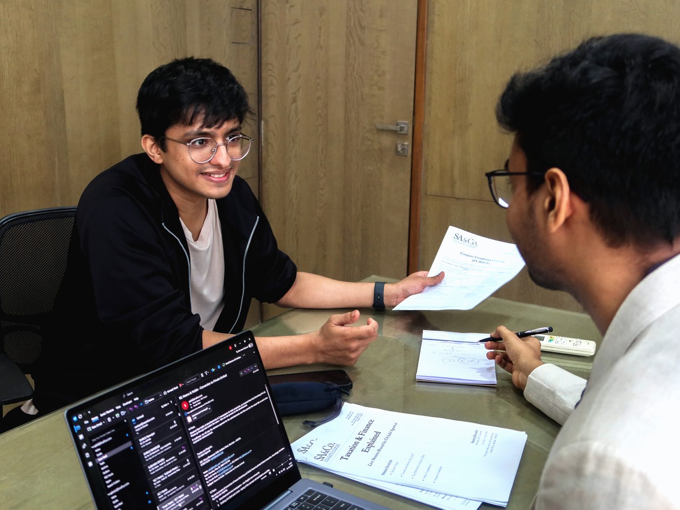 Working session with a client